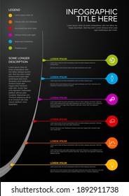 Vertical Dark Infographic Timeline Template With Pointers On The Road