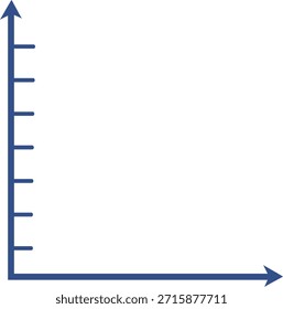 Ilustração de gráfico de linhas tracejadas verticais representando a medição do eixo, estrutura estatística, estrutura de dados, layout analítico e base infográfica em design plano.