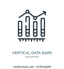 vertical data bars thin line icon. data, template linear icons from user interface concept isolated outline sign. Vector illustration symbol element for web design and apps.