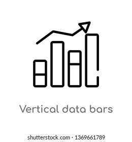 vertical data bars vector line icon. Simple element illustration. vertical data bars outline icon from user interface concept. Can be used for web and mobile