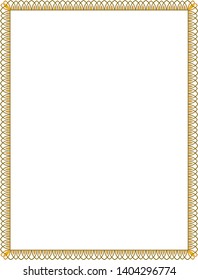 Vertical decorative frame for decoration, vector template on white background.