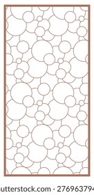 Vertical decorative panel with an intricate overlapping bubble pattern. Vector design optimized for laser cutting, CNC routing, privacy screens, room dividers, and architectural decor.
