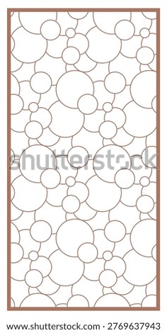 Vertical decorative panel with an intricate overlapping bubble pattern. Vector design optimized for laser cutting, CNC routing, privacy screens, room dividers, and architectural decor.
