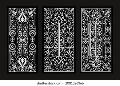 Diseños decorativos verticales de adornos de panel