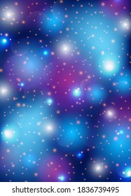 Fondo vertical desenfocado. Diseño abstracto de color brillante. El fondo borroso azul bokeh con morado. Plantilla de negocio con fondo borroso. El fondo está borroso. Efecto de las luces, estrellas parpadeantes, chispas