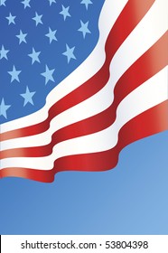 Vertical design of American Flag layout with copy space below