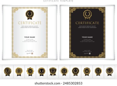 Vertical design template for awards, invitations, awards type209