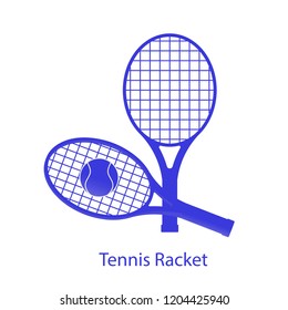 Vertical and diagonal tennis rackets with ball isolated on white background.
Vector illustration icon design.