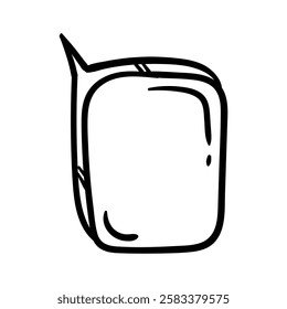 Vertical dialog box in black and white. Hand-drawn vector doodle element for commix design, advertising, poster, banner.