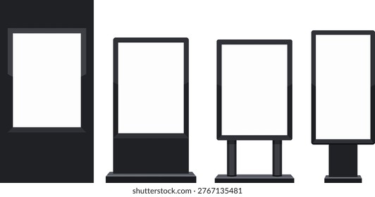 Vertical Digital Signage Display Set (Advertising Screen Mockup Template)