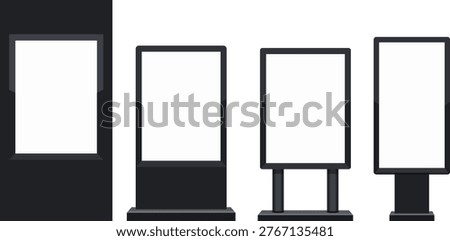 Vertical Digital Signage Display Set (Advertising Screen Mockup Template)