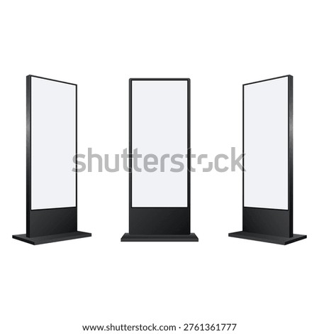 Vertical digital signage screens mockup for advertising display. vector illustration