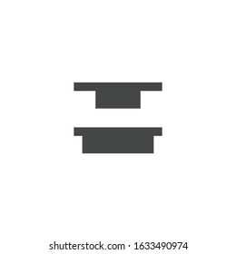 Vertical distribute top icon isolated on white background. Alignment symbol modern, simple, vector, icon for website design, mobile app, ui. Vector Illustration