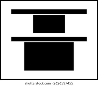 Vertical distribute top icon isolated on white background. Alignment symbol modern, simple, vector, icon for website design, mobile app, ui. Vector Illustration