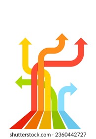 Vertical Diverging arrows image. Clipart image