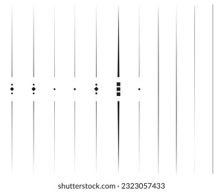 Vertical divider line collection on white isolated background