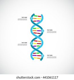 Vertical DNA Process template. Vector infographics.