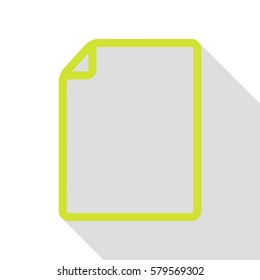Vertical document sign illustration. Pear icon with flat style shadow path.