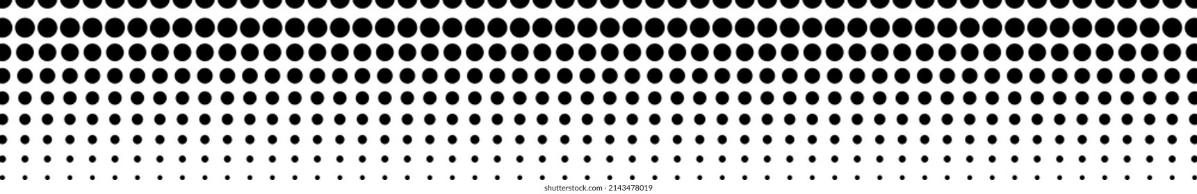 Vertical dot pattern gradient. Halftone shadow border