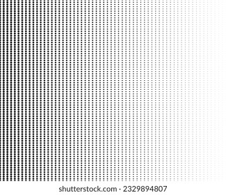 Vertical dots line pattern, black color halftone abstract background.