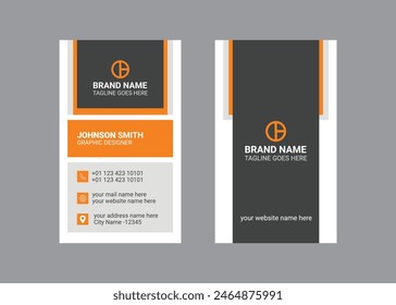 Vertical double sided creative business card design template and visiting card design.