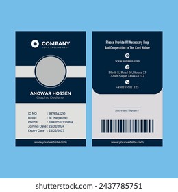 Vertical double-sided business card templates. Stationery design vector set. Flat-style vector illustration