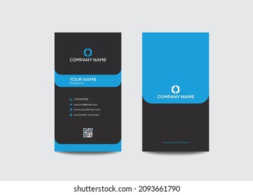 vertical Double-sided creative business card template, Business card template design, simple business card.