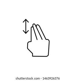 Vertical, drag, touch icon. Element of corruption icon. Thin line icon on white background