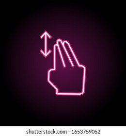 Vertical, drag, touch neon icon. Simple thin line, outline vector of touch gesture icons for ui and ux, website or mobile application