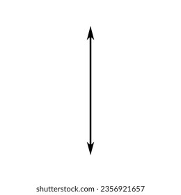 Vertical dual thin long straight double ended arrow.
