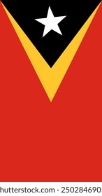 Vertical East Timor (Timor-Leste) Flag, Vertical Flag of East Timor