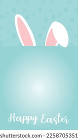 Vertical easter card with rabbit ears 