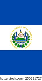 Vertical El Salvador Flag, Vertical Flag of El Salvador