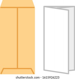 Vertical envelope and a folded document