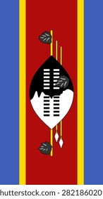 Vertical Eswatini Flag Banner Vector Design Swazi Hanging Flag Clip Art