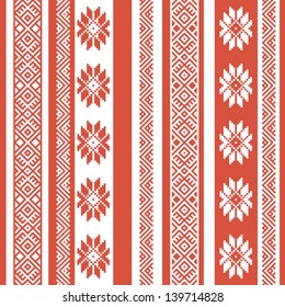 vertical ethnic seamless background. textures in red and white colors. vector illustration
