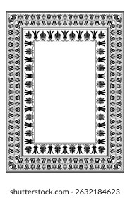 Vertical european ornament frame. A4 format. Vector. European pattern frame. Template for creating certificates, gift vouchers, postcards, diplomas, embroidery, sandblasting.