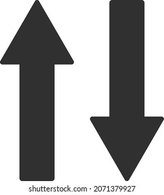 Vertical exchange arrows icon with flat style. Isolated vector vertical exchange arrows icon image on a white background.
