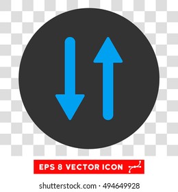Vertical Exchange Arrows round icon. Vector EPS illustration style is flat iconic bicolor symbol, blue and gray colors, transparent background.