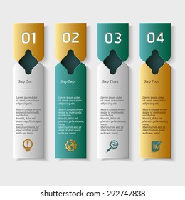 vertical excluded Banners template with 3d persian arabesque design