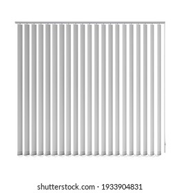 The vertical fabric blinds for home and office white color. Vector 3d realistic illustration.