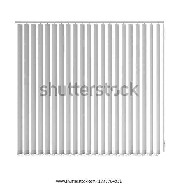 The vertical fabric blinds for\
home and office white color. Vector 3d realistic\
illustration.
