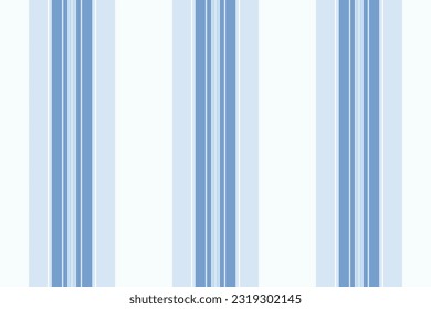 Vertical fabric pattern of stripe vector texture with a lines textile seamless background in light and blue colors.