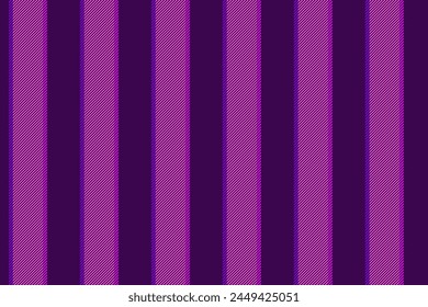 Vertical fabric pattern of textile stripe background with a seamless lines vector texture in purple and pink colors.