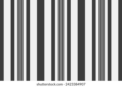 Vertical fabric stripe of pattern textile seamless with a texture lines vector background in grey and white colors.