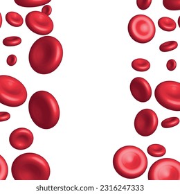 Vertical falling red blood cells with copyspace