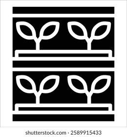 Vertical Farming Icon Element For Design