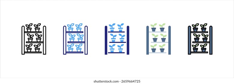 Conjunto de iconos de estilo múltiple de agricultura de Vertical