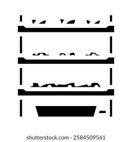 vertical farming rack agri tech glyph icon vector. vertical farming rack agri tech sign. isolated symbol illustration