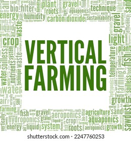 Vertikales Landwirtschaftswort Cloud konzeptionelles Design einzeln auf weißem Hintergrund.